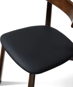 Alternative view of Ester Upholstered Dining Chair - Elegant Curved Backrest in with Oak Legs